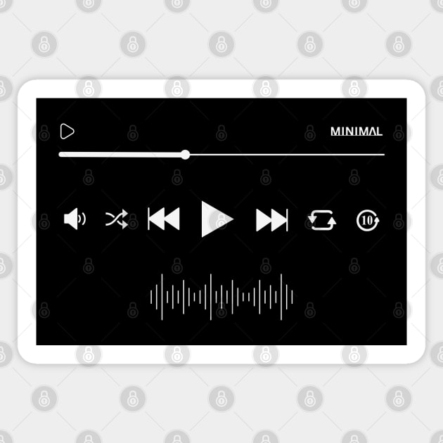 Minimal Audio Player Interface – Modern Music Controls Sticker by Stylecombinator